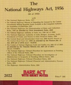 Lexis Nexis’s The National Highway Acts, 1956 (Bare Act) - 2022 Edition
