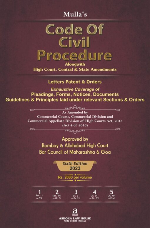 Whytes & Co's Code of Civil Procedure (5 Volumes) by Mulla - 6th Edition 2023