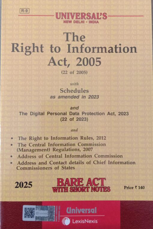 Lexis Nexis’s The Right to Information Act, 2005 (Bare Act) - 2025 Edition