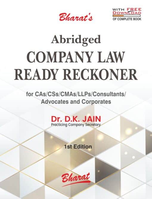 Bharat's Abridged Company Law Ready Reckoner by Dr. D.K. Jain - 1st Edition 2024